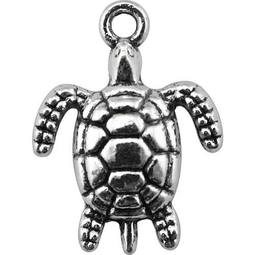 WYSIWYG 10pcs 23x17mm 2 Colors Antique Silver Color Antique Bronze Pendant Turtle Pendants Tortoise Charm Turtle