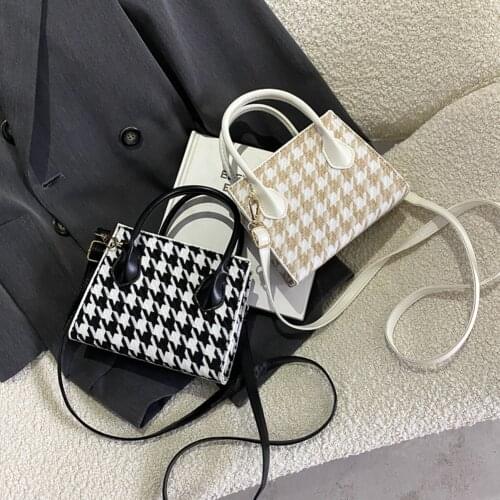 Retro Fashion Plaid Pattern Shoulder Crossbody Handbags For Women Casual PU Leather Female Shoulder Messenger Bags