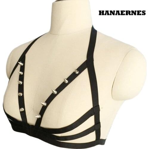 HANAERNES Women Harness Belt Erotic Suspenders Waist Belt Punk Gothic Bdsm Harness Bra Cage Lingerie Sexy Body Bondage Straps