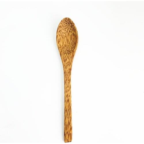 1PC Organic Coconut Palm Coconut Spoon Wood Cutlery Natural Bamboo Wooden Spoon for Coconut Shell Bowl Bamboo Spoon Cutlery