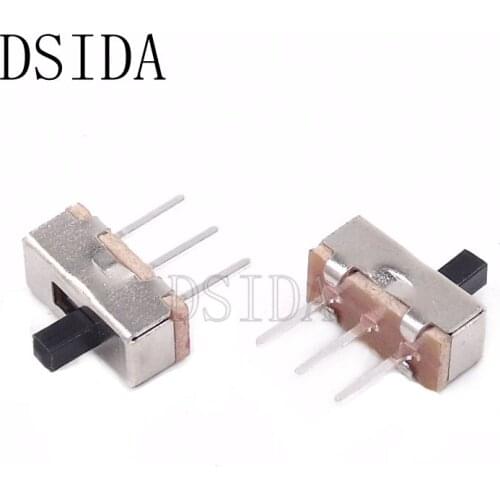 20PCS Interruptor ON-OFF mini Slide Switch SS12D00 SS12D00G5 3pin 1P2T 2 Position High quality toggle switch Handle length:5MM