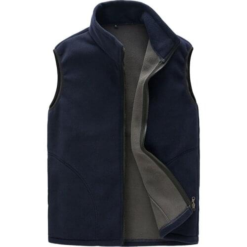 2021 Autumn Winter Casual Vest Men Thick Warm Sleeveless Jacket Waistcoat Outwear Thermal Soft Male Windproof Polar Fleece Vest