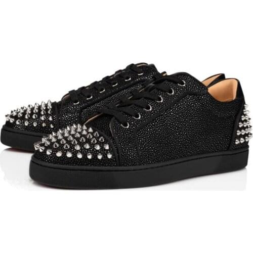 2021 casual rhinestone mens shoes couple rivet shoes mens red bottom shoes large size sneakers