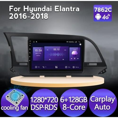 6G 128G Fan Android 11 BT Car Radio Video Multimedia Player For Hyundai Elantra 6 2015 2016 2017 2018 Navigation GPS 2DIN No dvd