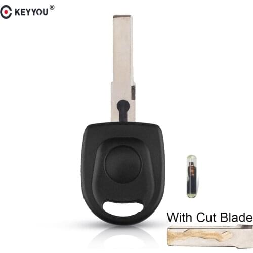 KEYYOU Cut/Uncut HU66 Blade Transponder Key Case With ID48 chip For VW Polo Golf for SEAT Ibiza Leon SKODA Octavia Chip Shell