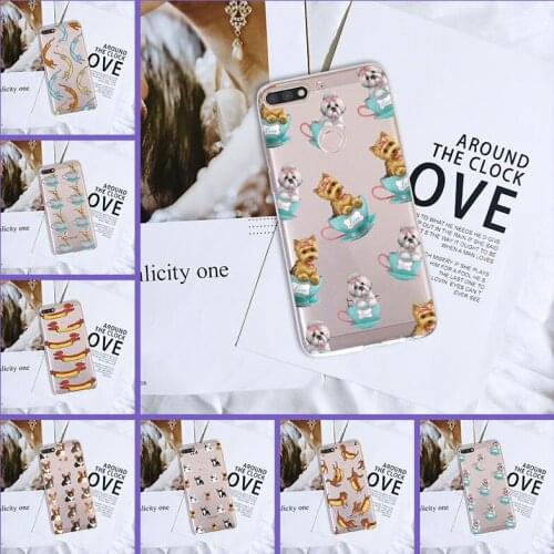Phone Case For Huawei Honor 7 8 9 10 Lite Soft Silicone Cute Dog Cat Back Cover For Huawei Honor 10 9 8 8X MAX 7 7S 7X 7A 7C Pro