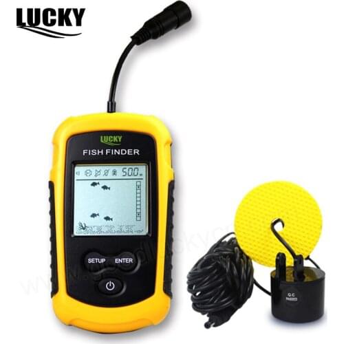 Lucky Fish Finder FF1108-1 Portable Sonar Wired LCD Fishfinder Depth Alarm 100M 328Feet AP Electronic Fishing Tackle B3