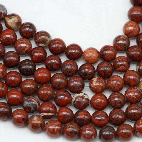 1strand/lot Natural Stone Red Brecciated Jaspers Bead Round Beads 6 8 10 12MM Pick Size For DIY Bracelet Jewelry Making Findings