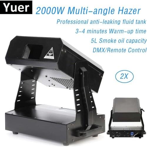 Multi Angle Mist Haze Machine 2000W High Power Stage Fogger Smoke Machine DMX Controller Effect For Small Party KTV Stage Light
