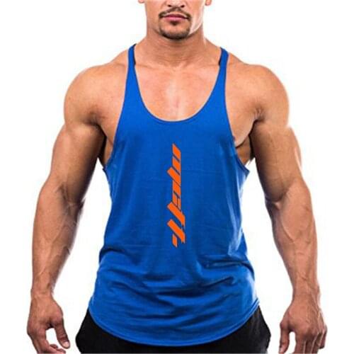 Mens Running Gym Clothing Bodybuilding Tank Tops Fitness Training Sleeveless Shirt Cotton Muscle Vest Casual Sports Singlets