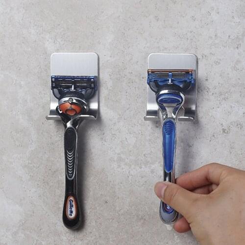 304 Stainless Steel Mens Razor Rack with Double Hook Bathroom Accessories Bathroom Organizer Wall Shelf Shelf Organizer