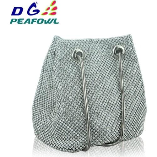 Soft Metallic Woman Evening Clutch Bag Rhinestone Crystal Day Lady Wallet Wedding Purse Party Women Shoulder Banquet Handbags
