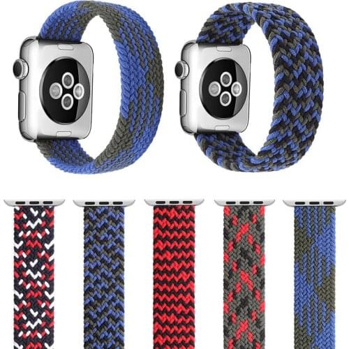 Nylon Braid Band For Apple Watch Series 6 SE 38mm 40mm Strap For Apple Watch 6 5 4 3 Solo Loop Straps For iWatch