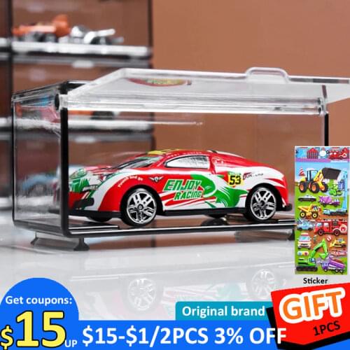 Original Hot Wheels Car Toys 10pcs/pack Plastic Storage Box for Diecast Hotwheels Car for Boys Hot Toys Juguetes Kids Toy Gift