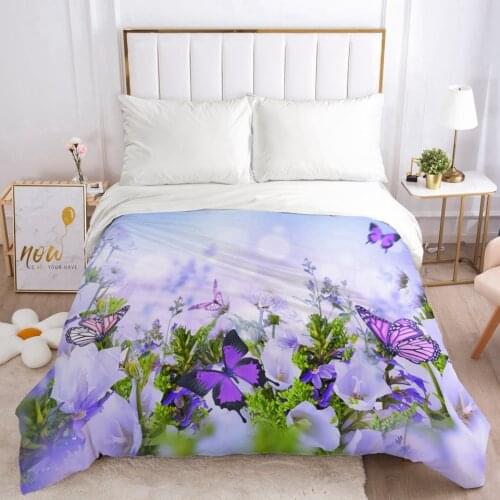 Duvet Cover with Zipper Comforter Blanket Quilt Cover 220x240/90/135/150 3D Cartoon Bedding Bag Country style Flowers