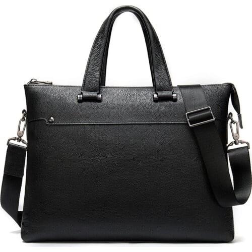 Genuine leather Briefcases Laptop Handbag Mens Business Crossbody Bag Messenger/Shoulder Bags for Men