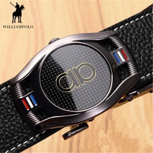 Williampolo Famous Brand Belt Men Top Quality Genuine Luxury Leather Belts for Men Mens metal automatic buckle waistband cinto