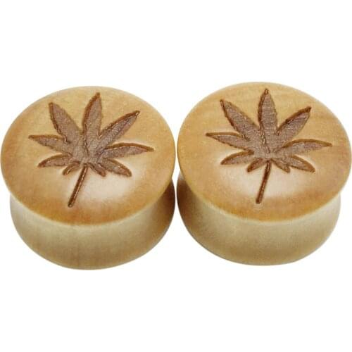 2pieces fashion ear tunnels plug earrings flesh tunnel natural wood 8-20mm gauge kit expander body piercing jewelry men women