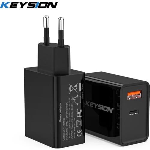 KEYSION PD Charger 18W Dual USB Quick Charge 3.0 Charger For iPhone 12 Pro 11 Samsung Xiaomi QC 3.0 Mobile Phone Charger Adapter