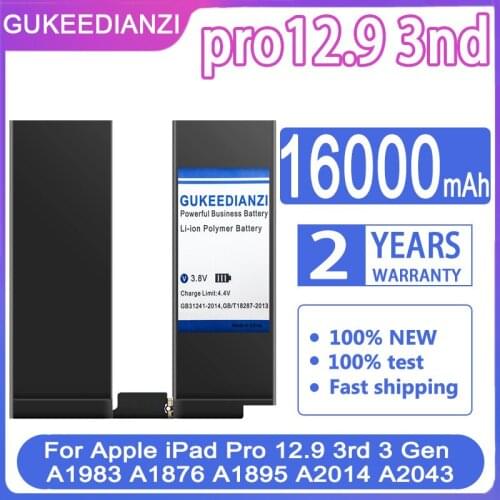 GUKEEDIANZI Replacement Battery 16000mAh For Apple iPad Pro 12.9 3rd 3 Gen A1983 A1876 A1895 A2014 A2043 Pro12.9 3rd