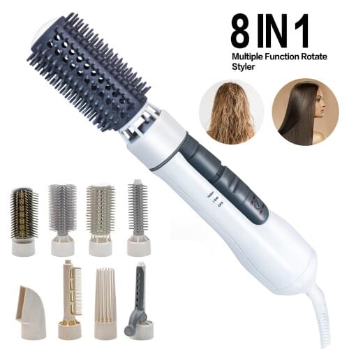 UKLISS 8 In 1 Hot Air Brush Professional Hair Dryer Set Multi-Function Hair Straightener Tools Hairbrush Hair Waver Styling Tool