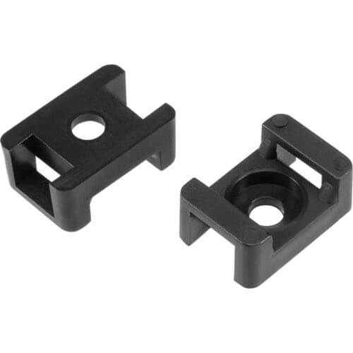 Uxcell 49Pcs/lot 9mm Hole Width HC-2S Black Cable Tie Mount Base Saddle Type Wire Holder Nylon 5mm Screw Hole 23x16x10mm