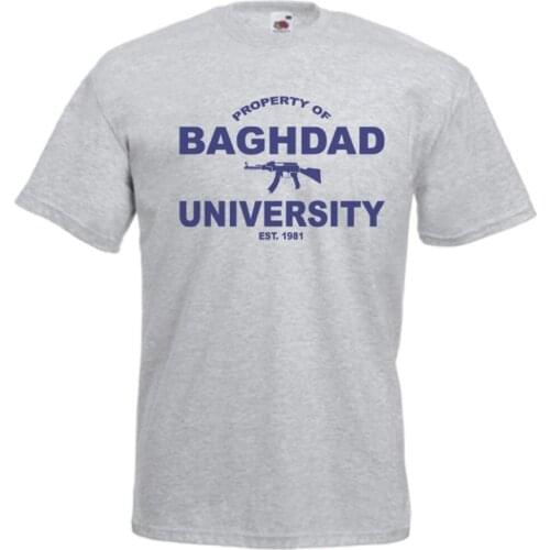 Baghdad University Funny Army New Men T Shirt 2019 Fashion Cool Print Short Sleeve Clothing Custom Solid Color T Shirts Cheap