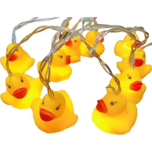 Yellow Duck Decoration LED Lights Battery Operated 10/20/40Led Christmas Wedding Birthday Grand Garden Party New Year Decoration