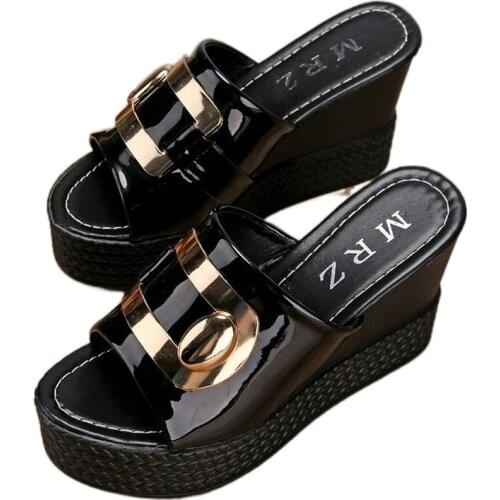 Womens Slippers; 2021 Summer New Fish Mouth Wedge Platform Womens Shoes Fashion High Heel Sandals