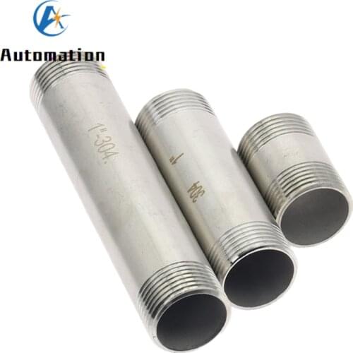 1/8" 1/4" 3/8" 1/2" 3/4" 1" BSP Male Thread Long Nipple 304 Stainless Steel Pipe Fitting Connector Adapter