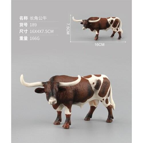 1PC 16cm Long-Horn Bull Models Cheap Toys For Kids Gifts Home Decorations DIY