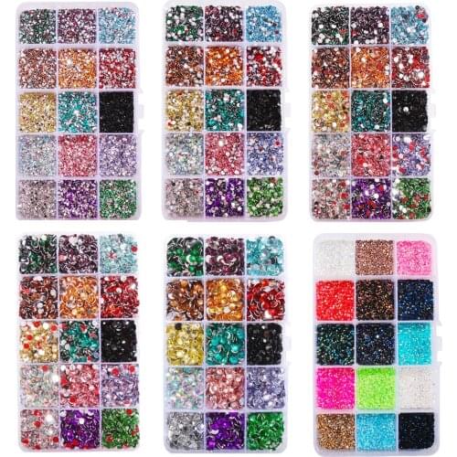 15 Color/Box 3.0mm Crystal Non-Hotfix Flat Back Multi-colors Resin Rhinestone Craft Decoration For Clothes Accessories Home