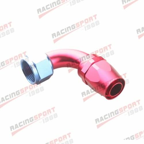 16AN AN-16 90 Degree Swivel Hose End Fitting Adaptor Red/Blue Aluminum