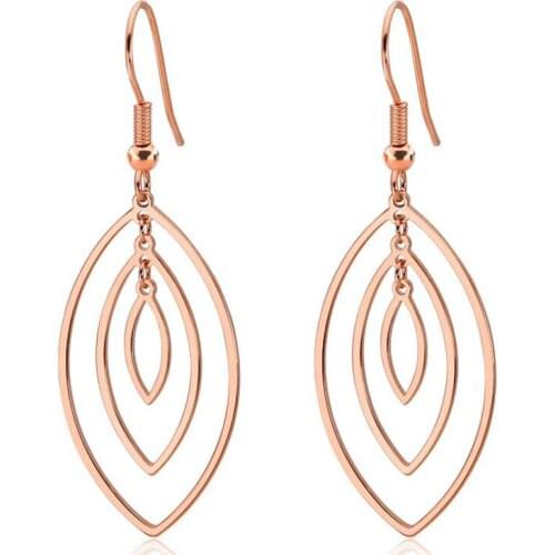 2 Piece Punk Stainless Steel Dangle Earring Leaf Earring Fashion Leaves Earrings Body Piercing Jewelry