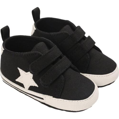 2021 Lovely Baby Boys Girls Sneakers Anti-Slip Soft Sole Star Crib Shoes Infant Prewalker Shoes 0-12M