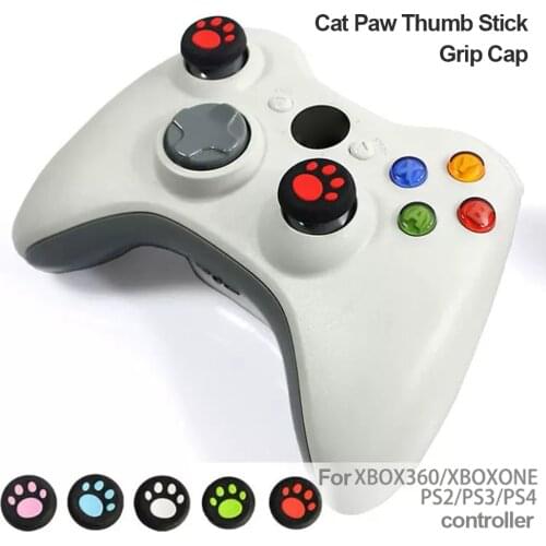 4pcs 3D Cute Cat Paw Thumb Grips for PS5 PS4 PS3 Xbox 360 One Controller Analog Stick Protective Caps Thumbstick Covers