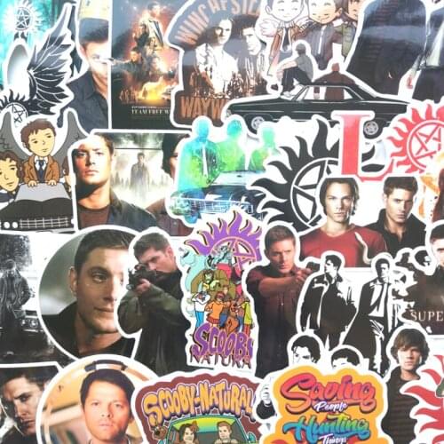 TD ZW 50 Pcs/lot American Drama Supernatural Graffiti Stickers For Laptop Car Luggage Motorcycle PVC Waterproof Decal Sticker