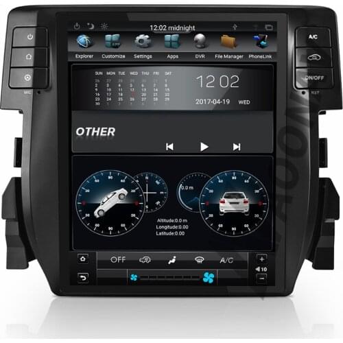 AOONAV 10.4 inch car autoradio DVD player for HONDA-civic 2016 GPS navigation vertical screen stereo Android 9.0