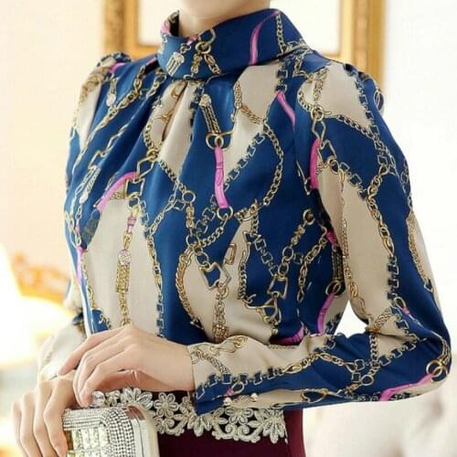 Fashion Woman Blouses 2021 Blouse Women Long Sleeve Women Shirts Print Chiffon Blouse Women Tops Womens Tops And Blouses B711