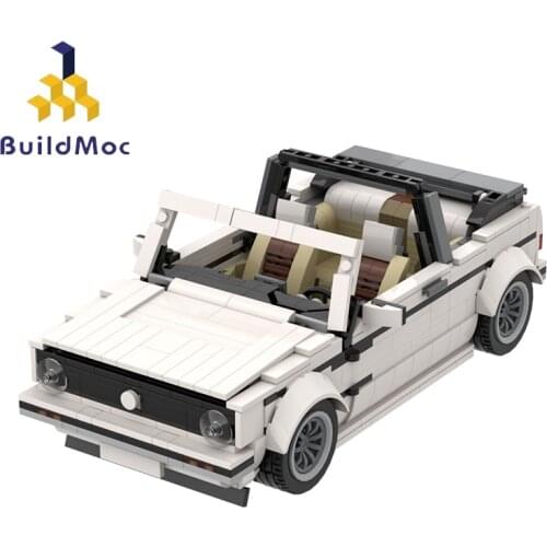 BuildMoc Technical Creator Mini Golf Cabriolet Sports Green Grey White Black DIY Building Blocks Super Racing Car Kids Toys Gift