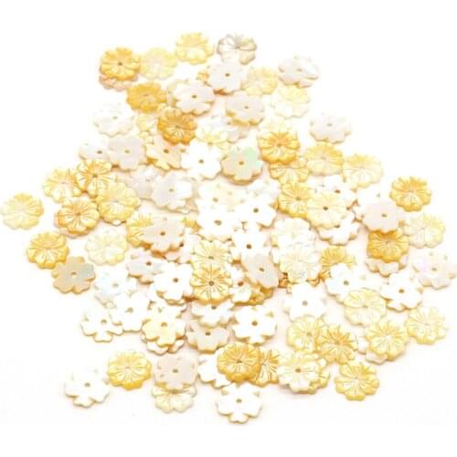 10pcs Natural Yellow Shell Beads Charms Natural Shell Loose Beads for Making Jewelry Necklace Accessories Size 12x12mm