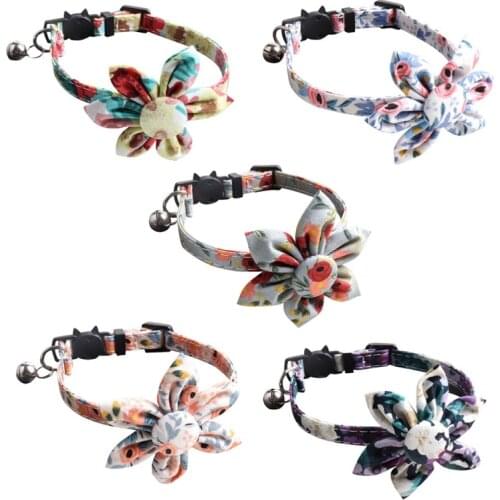 Floral Pet Dog Collar Polyester Adjustable Pet Dog Necklace For Small Medium Large Dogs 3D Flower Collars Pet Accessories