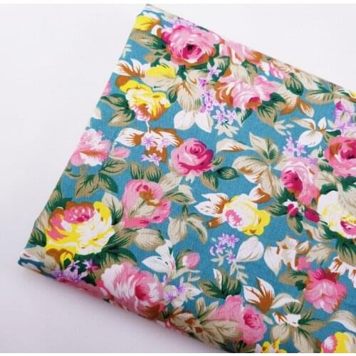 Floral Printed Cotton Twill Fabric Patchwork Quilting Manual Sewing DIY Handmade Dress Cloth Bedding For Adult Child Width 160CM