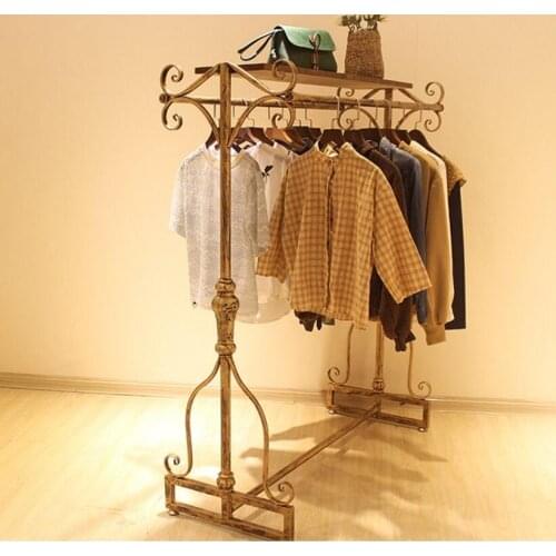 Two rows of Zhongdao floor-mounted hangers, display racks, boys'and girls' clothing store shelves