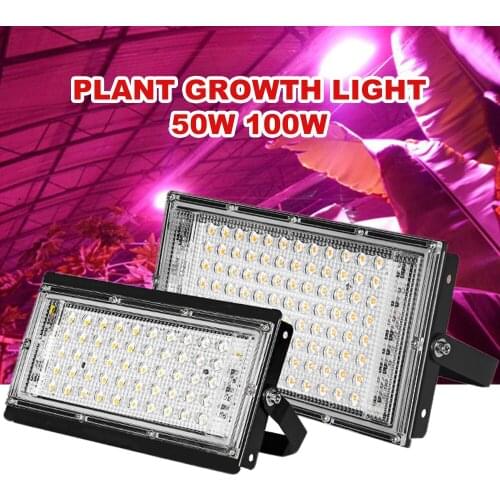 50W 100W LED Grow Light Phyto Lamp 220V LED Full Spectrum Floodlight Indoor Outdoor Greenhouse Plant Hydroponic Plant Spotlight