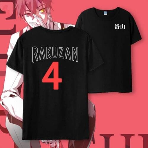 Kurokos Basket T-shirts Anime Kuroko no Basket Akashi Seijuro Cosplay RAKUZAN No. Four Cotton Tops Tees