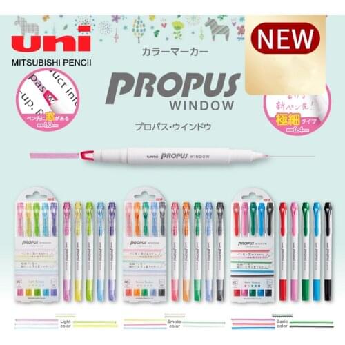 Japan UNI highlighter pen PUS-103T window double-headed highlighter PROPUS hand account 15 color marker pen