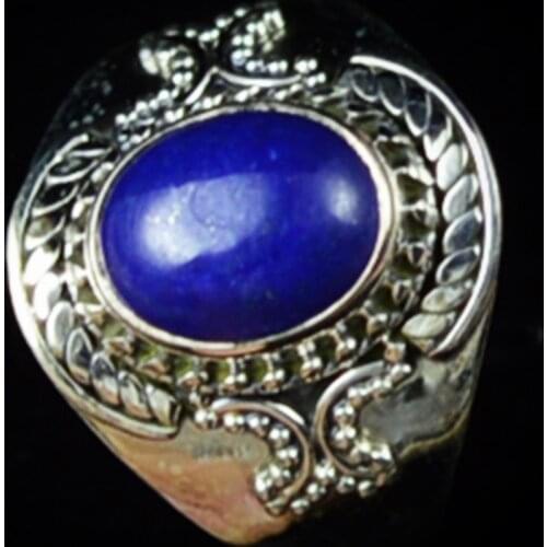 Lovegem Genuine Lapis Lazuri Ring 925 Sterling Silver, Size : 8.5 , AR2752