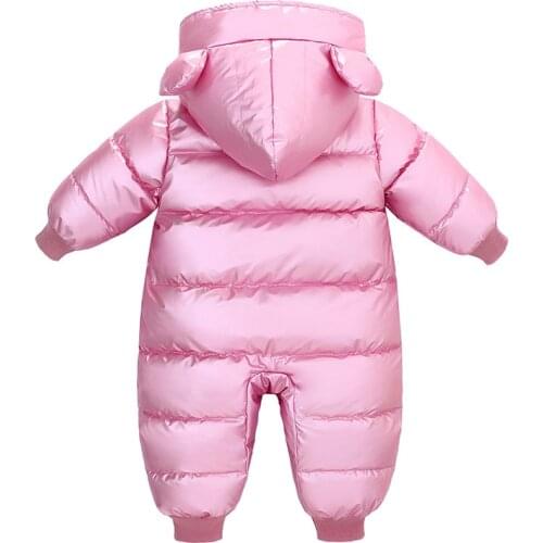 -30 New born Baby Romper Boy Clothes Winter Plus velvet warm Snowsuit Overall Children Girl Jumpsuit Infant Hooded coat clothing