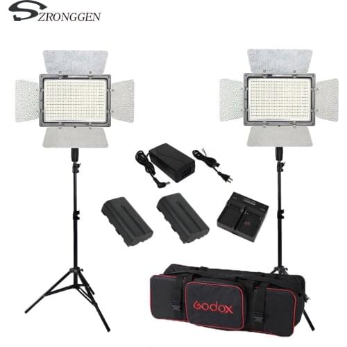 Studio lighting Kit 2pcs Yongnuo YN900 3200-5500K + LED Video Light + Power Adaptre +2*1.9m Stand +2*batteries+charger+bag